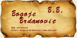 Bogoje Brdanović vizit kartica